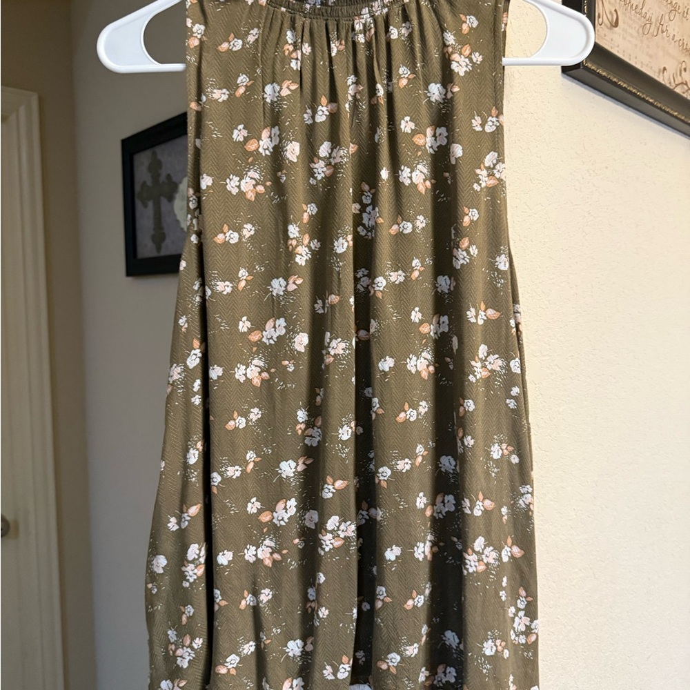 A New Day Tan Pleated Blouse Relaxed Fit